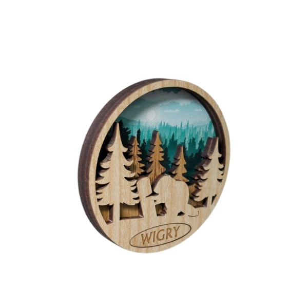 Drewniany magnes 3D UV - Bóbr N1